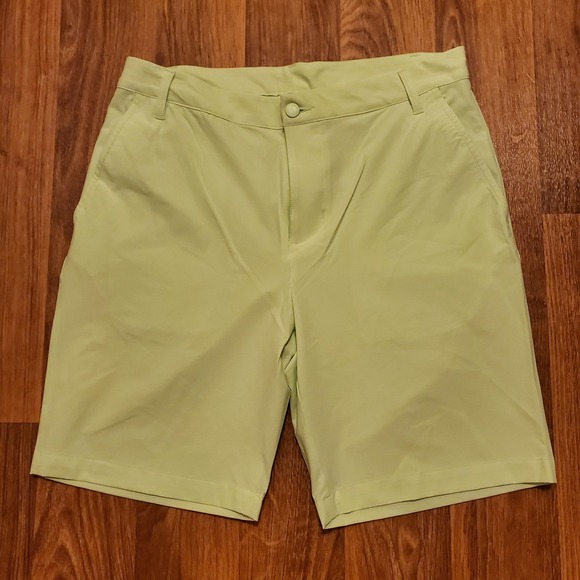 Adidas Golf Shorts Men‎ 38 Neon Green Dobby Tex Spark Performance IU2840 - Picture 1 of 7